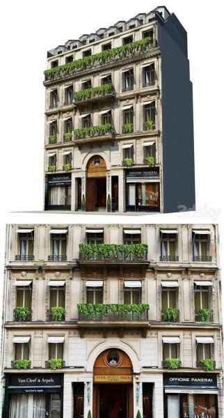经典酒店外立面3D模型—MAX | FBX | OBJ
