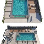 凉亭和游泳池3D模型