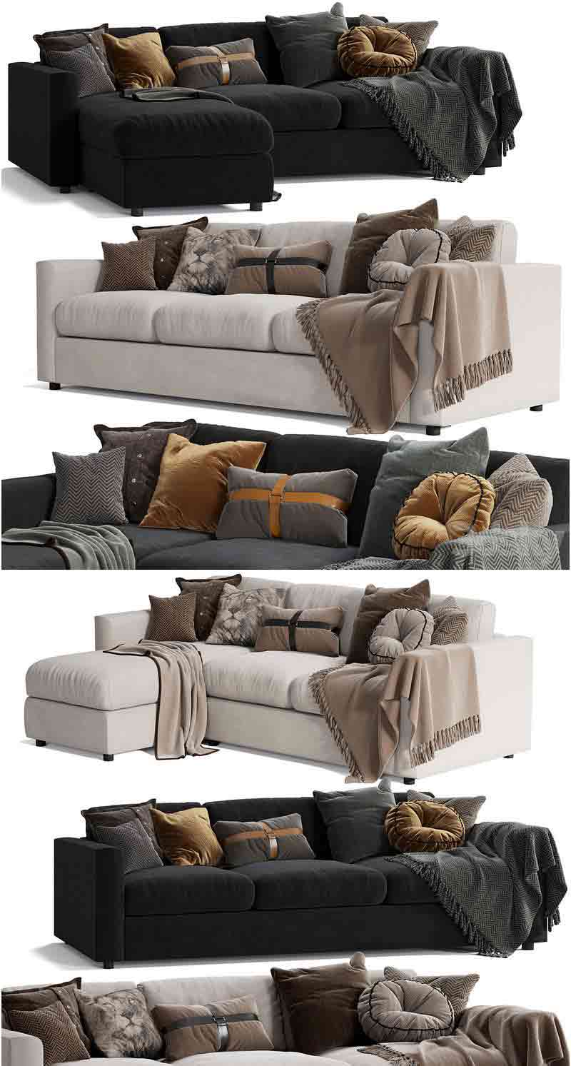 Ikea Vimle宜家沙发3D模型—MAX | FBX | OBJ插图