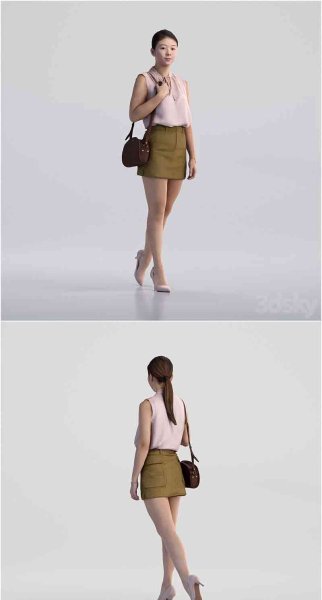 优雅姿态的女性人物3D模型—MAX | FBX | OBJ