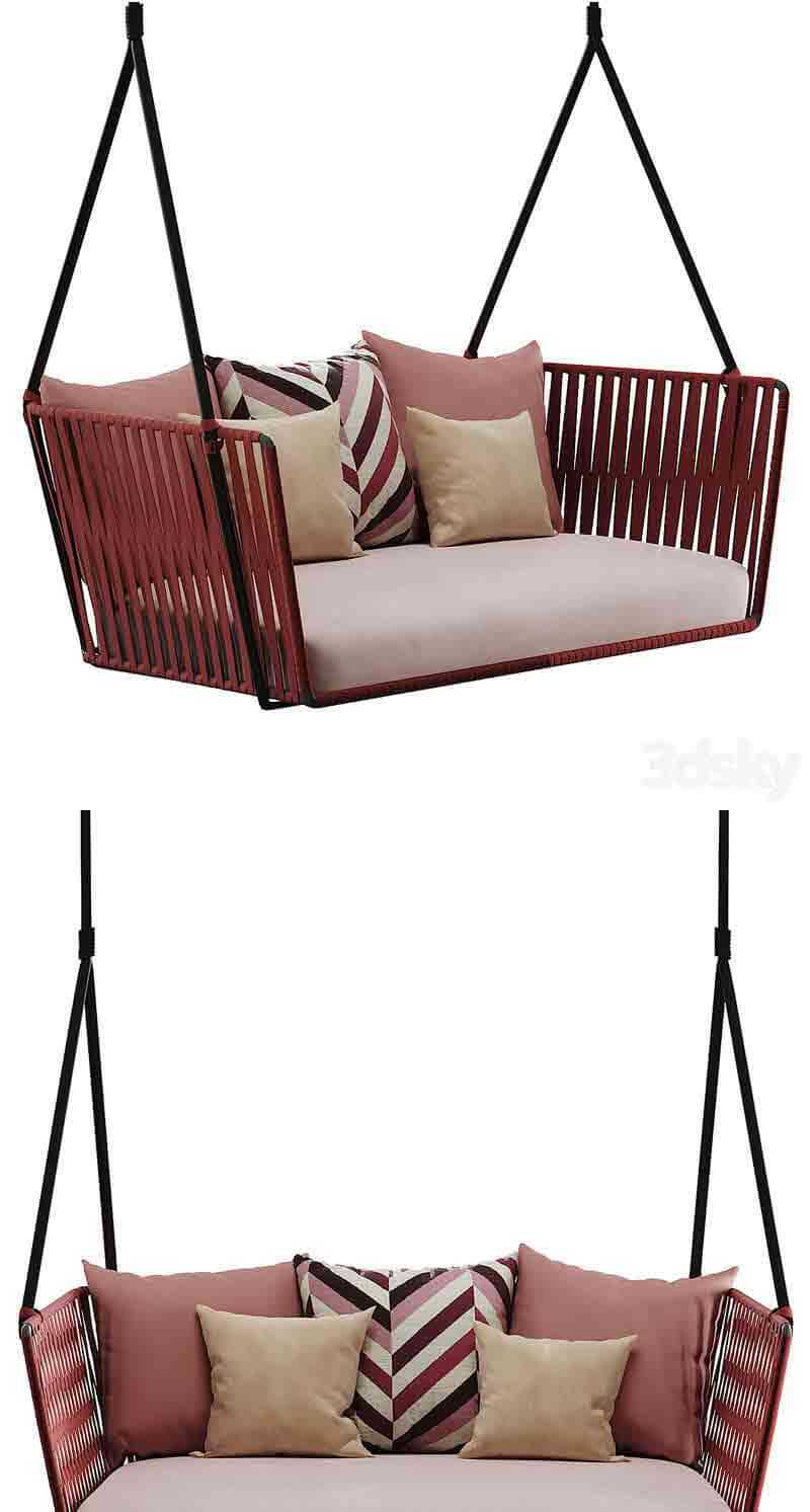 时尚高端优雅的Kettal Bitta 秋千椅子3D模型—MAX | FBX | OBJ插图