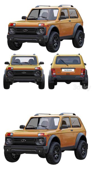Lada Niva Bronto 4×4汽车3D模型—MAX | FBX | OBJ