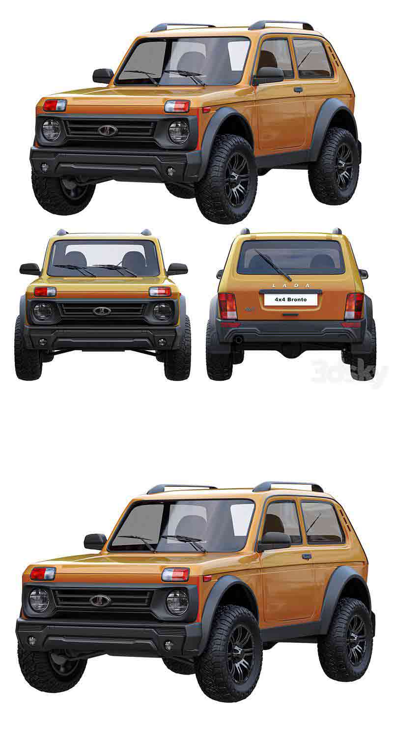 Lada Niva Bronto 4×4汽车3D模型—MAX | FBX | OBJ插图