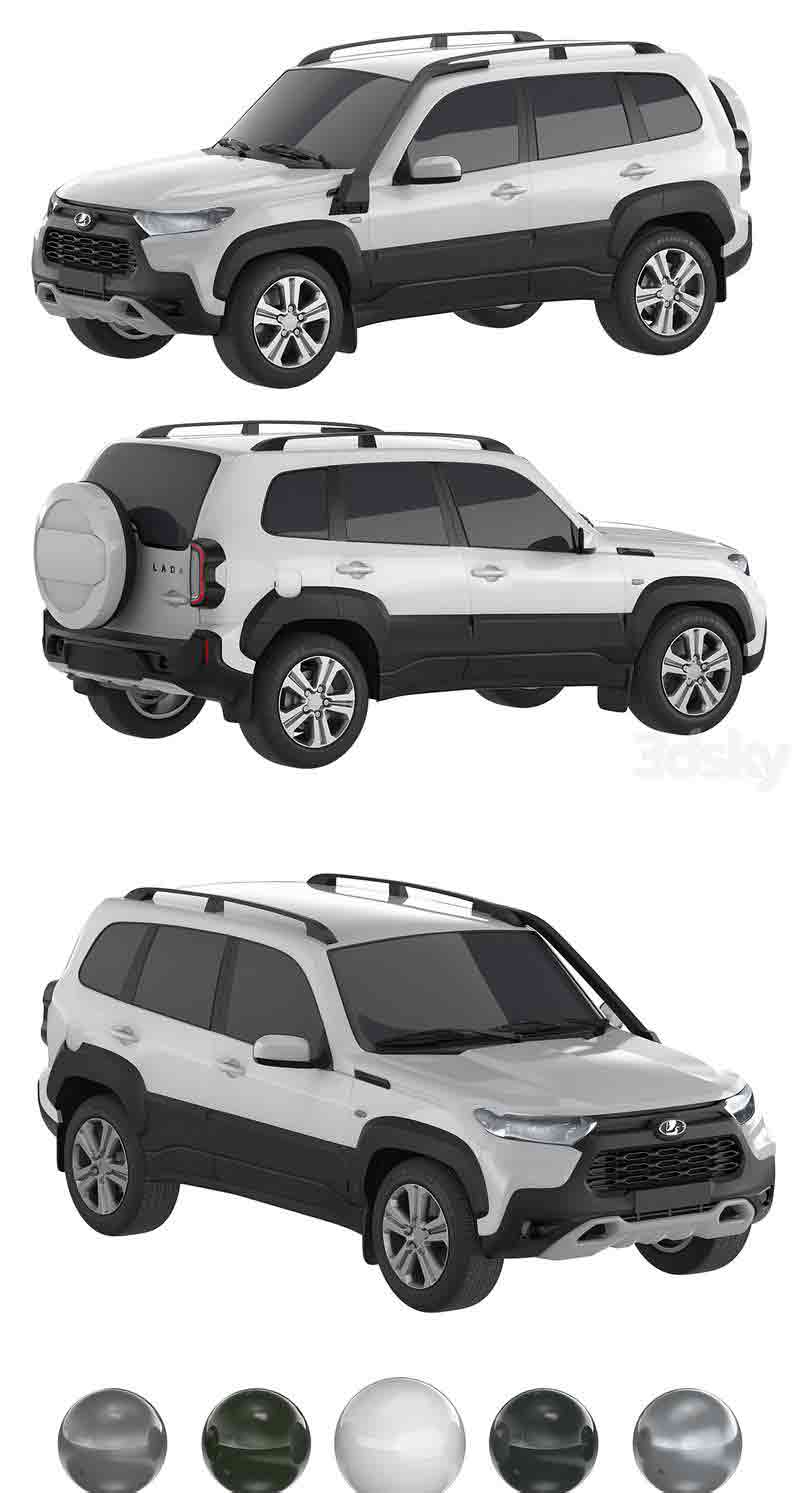 Lada Niva越野旅行车汽车3D模型—MAX | FBX | OBJ插图