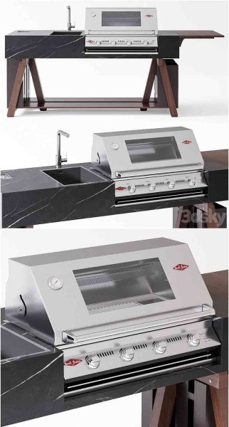 OCQ BBQ烧烤户外厨房3D模型—MAX | FBX | OBJ