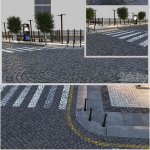 高品质的马路人行道3D模型—MAX | FBX | OBJ