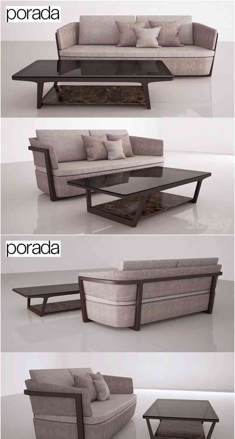 Porada Arena沙发和桌子3D模型—MAX | FBX | OBJ插图