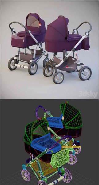 Enzo Evo婴儿车3D模型—MAX | FBX | OBJ