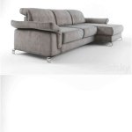 时尚简约风格的ROM灰色沙发3D模型—MAX | FBX | OBJ