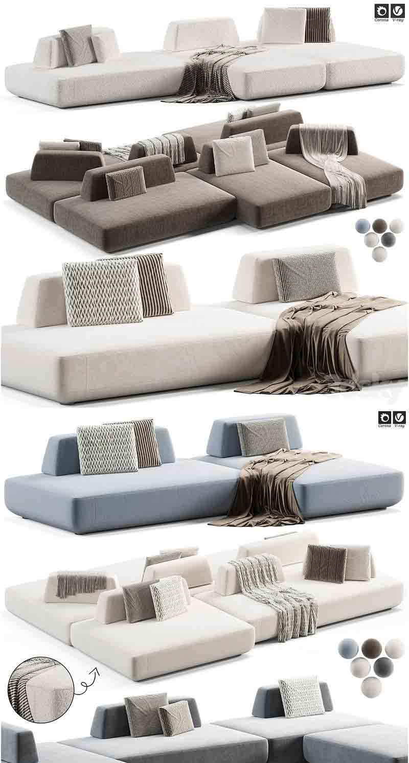 Boca Tommy沙发3D模型—MAX | FBX | OBJ插图