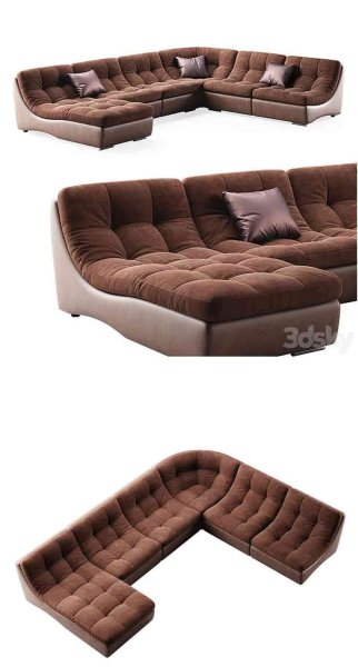 时尚高端现代风格的蒙特利尔模块化沙发3D模型—MAX | FBX | OBJ