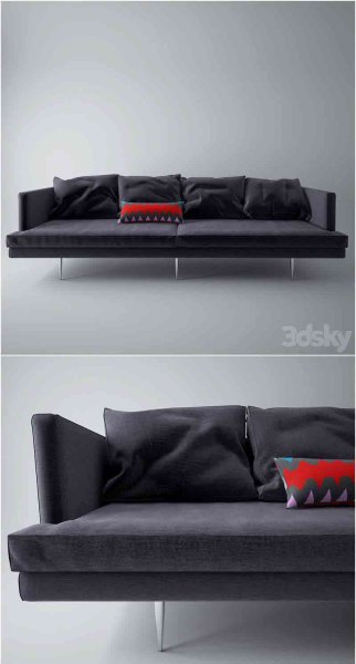 带枕头的沙发3D模型—MAX | FBX | OBJ