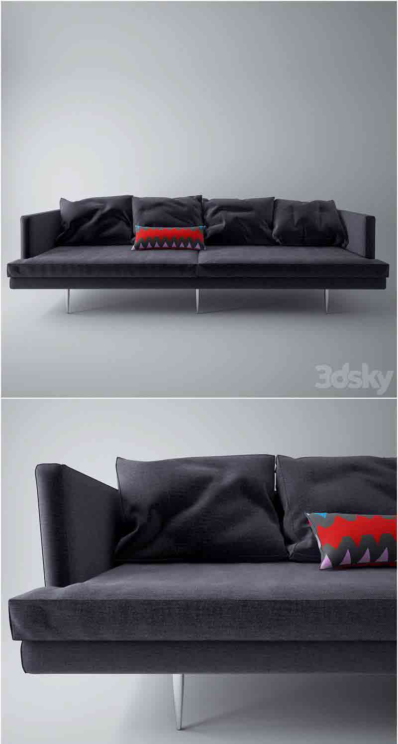 带枕头的沙发3D模型—MAX | FBX | OBJ插图