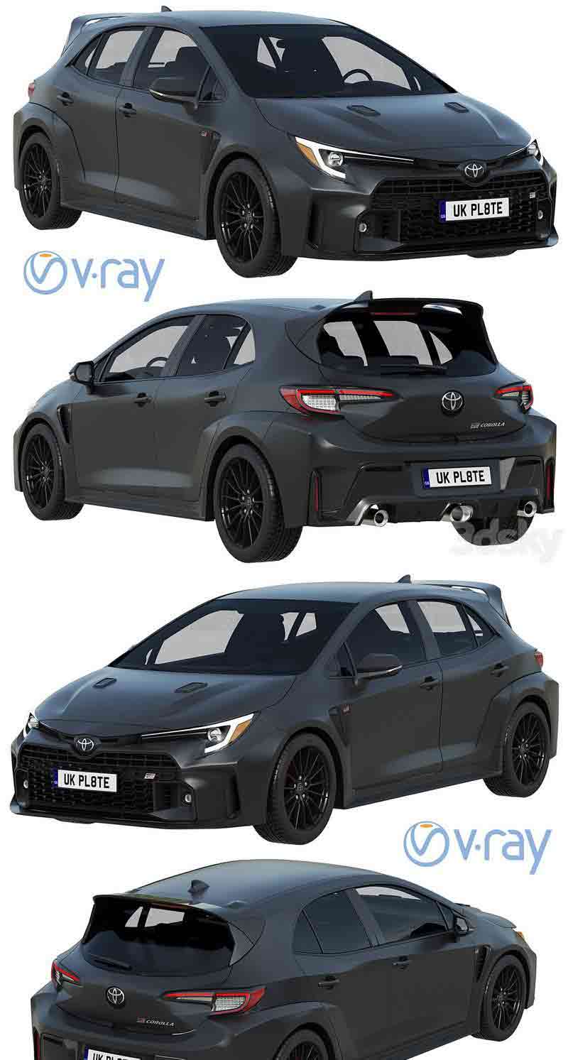 丰田GR卡罗拉2023汽车3D模型—MAX | FBX | OBJ插图