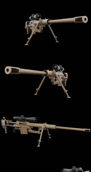 M200突袭CheyTac狙击步枪3D模型—MAX | FBX | OBJ