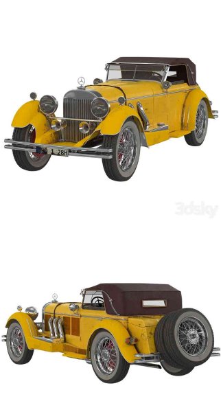 梅赛德斯奔驰1928复古汽车3D模型—MAX | FBX | OBJ