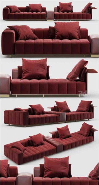 时尚高端现代风格的Minotti Freeman沙发3D模型—MAX | FBX | OBJ