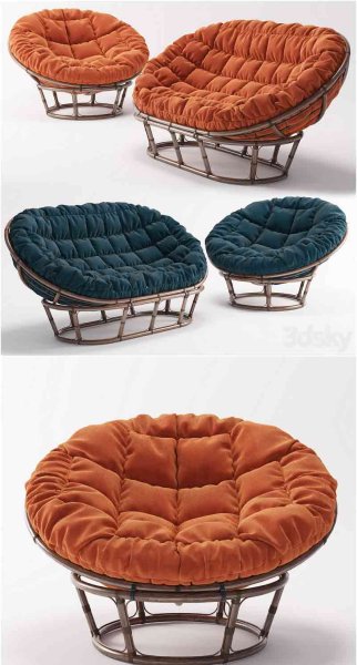高端时尚藤椅沙发3D模型—MAX | FBX | OBJ