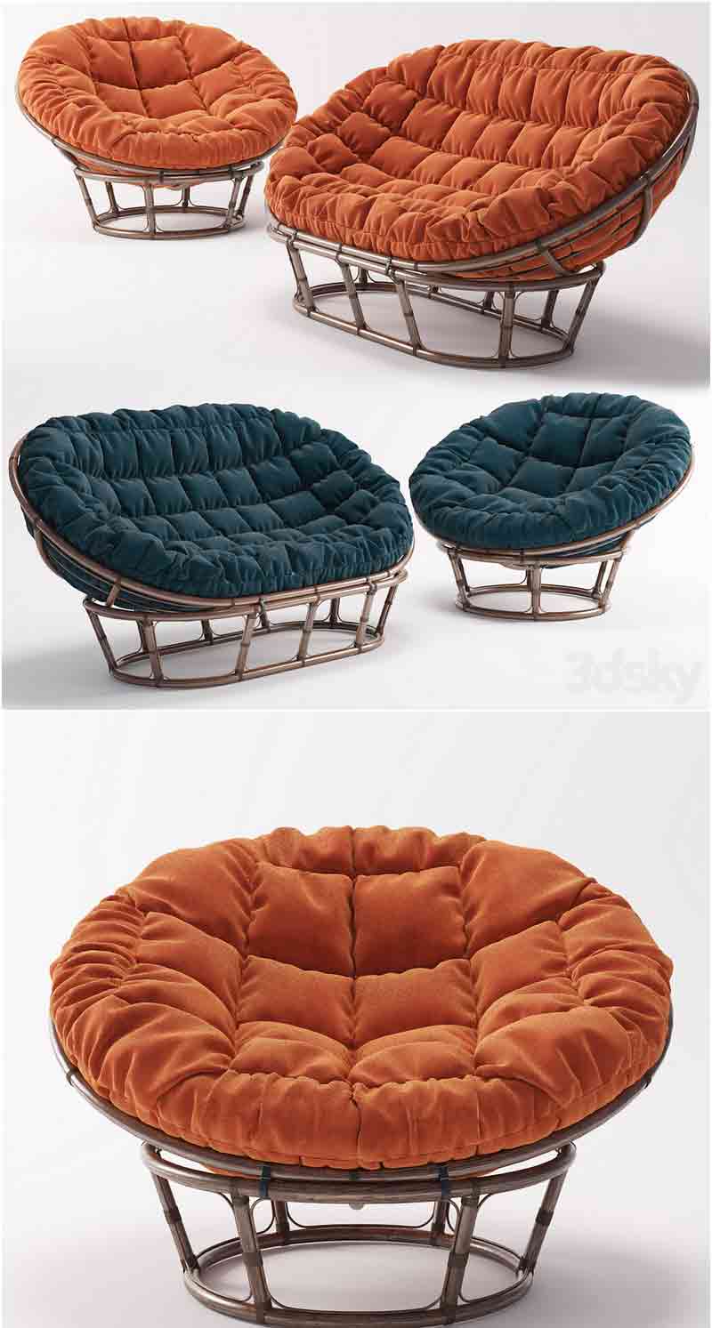 高端时尚藤椅沙发3D模型—MAX | FBX | OBJ插图