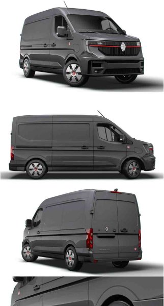 雷诺Master E-TECH红色版L2H2货车2024款汽车3D模型—MAX | FBX | OBJ