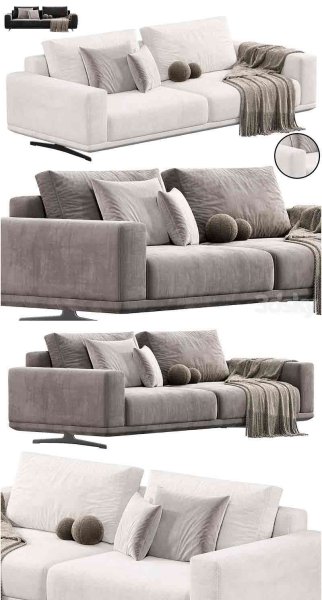 Zillis时尚高端优雅沙发3D模型—MAX | FBX | OBJ