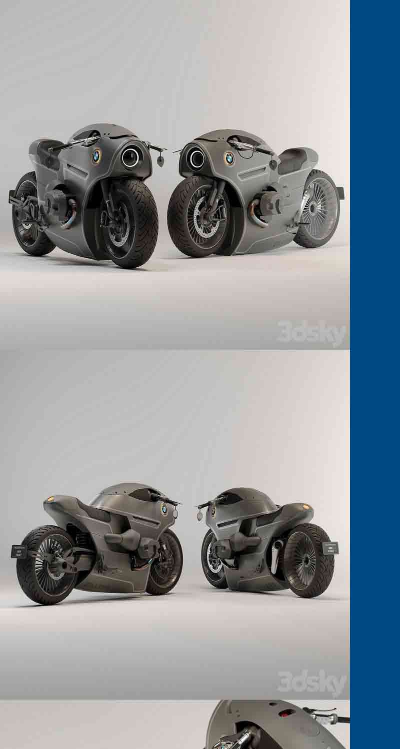 BMW R NINET R9 T 摩托车3D模型—MAX | FBX | OBJ插图