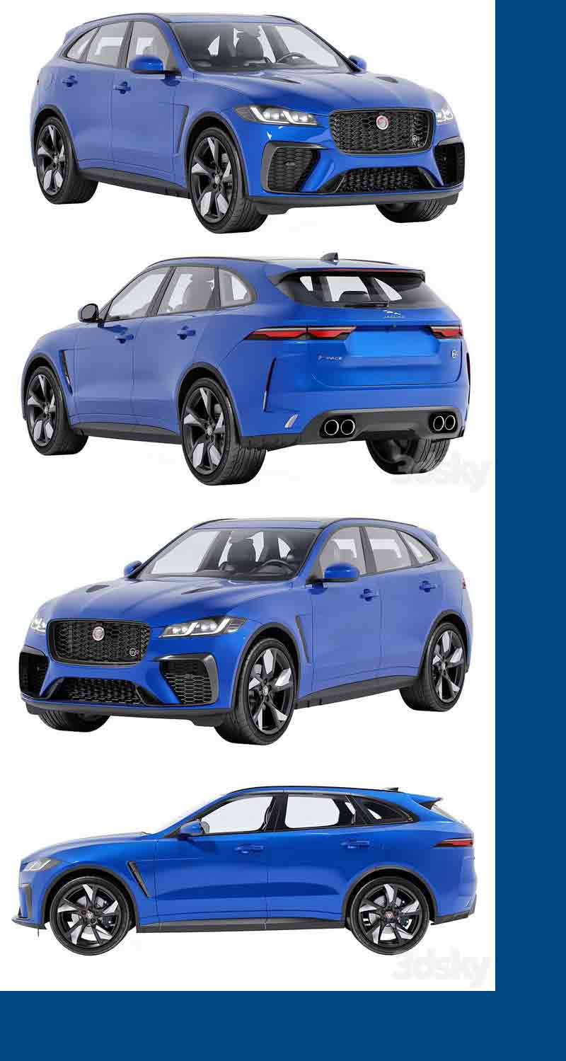 捷豹F-Pace SVR 2023款汽车3D模型—MAX | FBX | OBJ插图