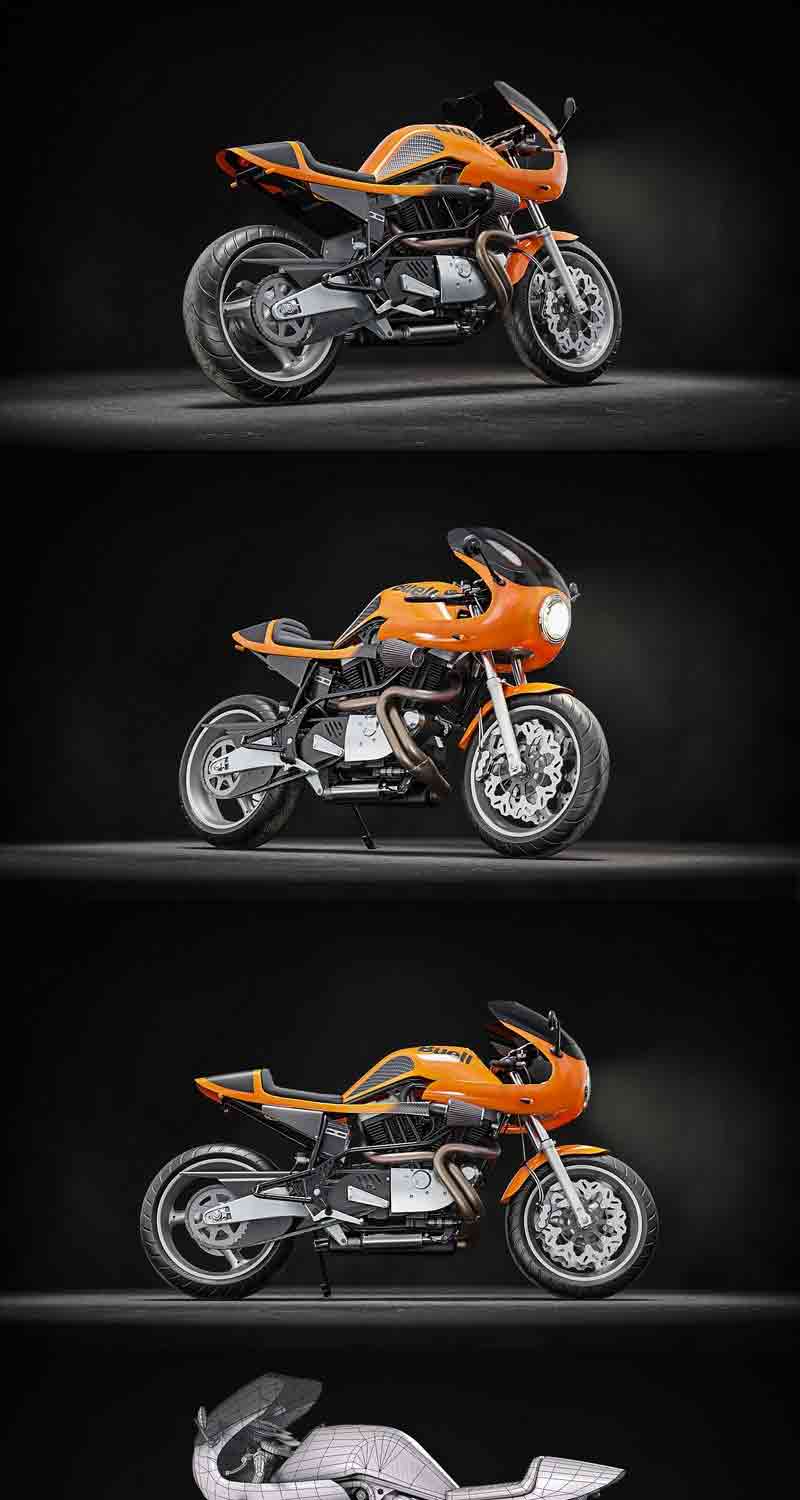 Buell M2 Cyclone 摩托车3D模型—MAX | FBX | OBJ插图