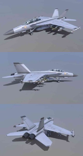 F-18超级大黄蜂战斗机3D模型—MAX | FBX | OBJ