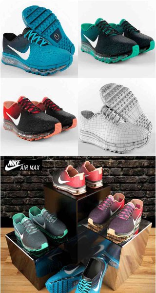 耐克运动鞋 Nike Air Max 3D模型大集合—MAX | FBX | OBJ