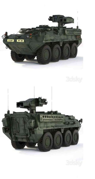 M1134 反坦克导弹 斯瑞克 2008坦克装甲车3D模型—MAX | FBX | OBJ